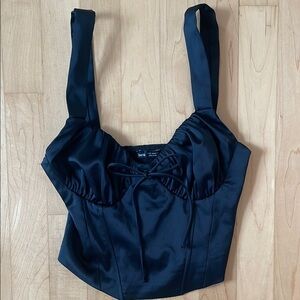 Women's Black Satin Top XS